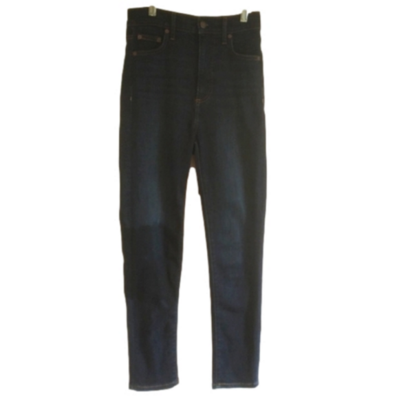 Denim Forum Lola High Rise Skinny Crop Jeans Dark Blue Denim Size 26 - Picture 2 of 10